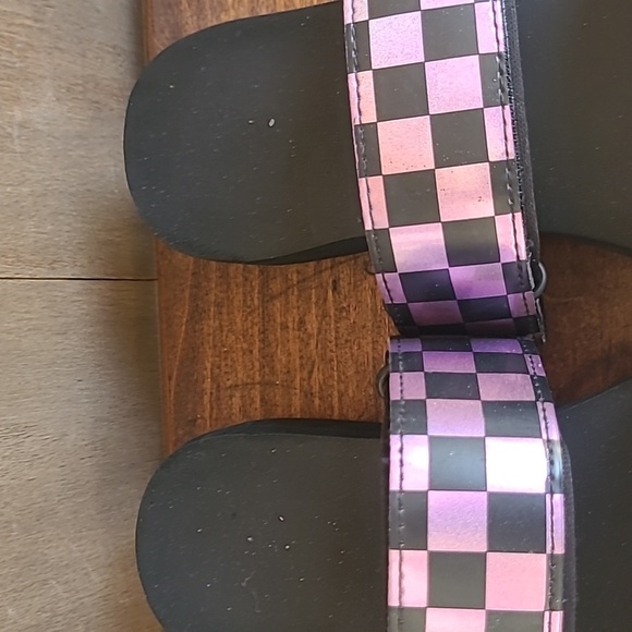 VANS Cayucas Mega Platform Purple/Black Holographic Slider Sandal Women's sz 9 - Picture 10 of 13